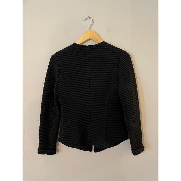 Worth Black Ribbed Snap Front Jacket 6 - Picture 4 of 8